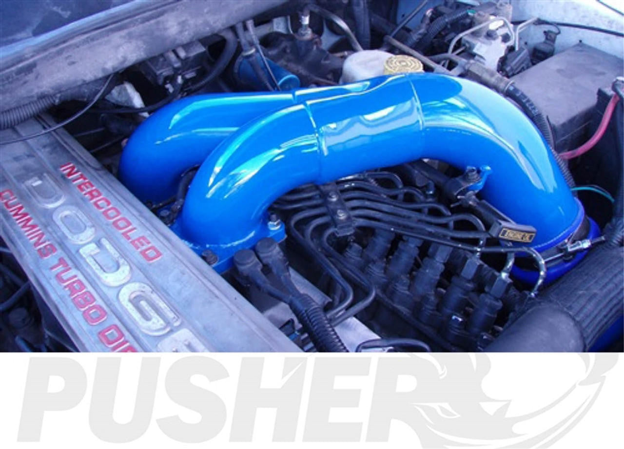 Pusher 3.5" MEGA Twin Intake System 1994-1998 Dodge Cummins 12v - Apollo Off-Road