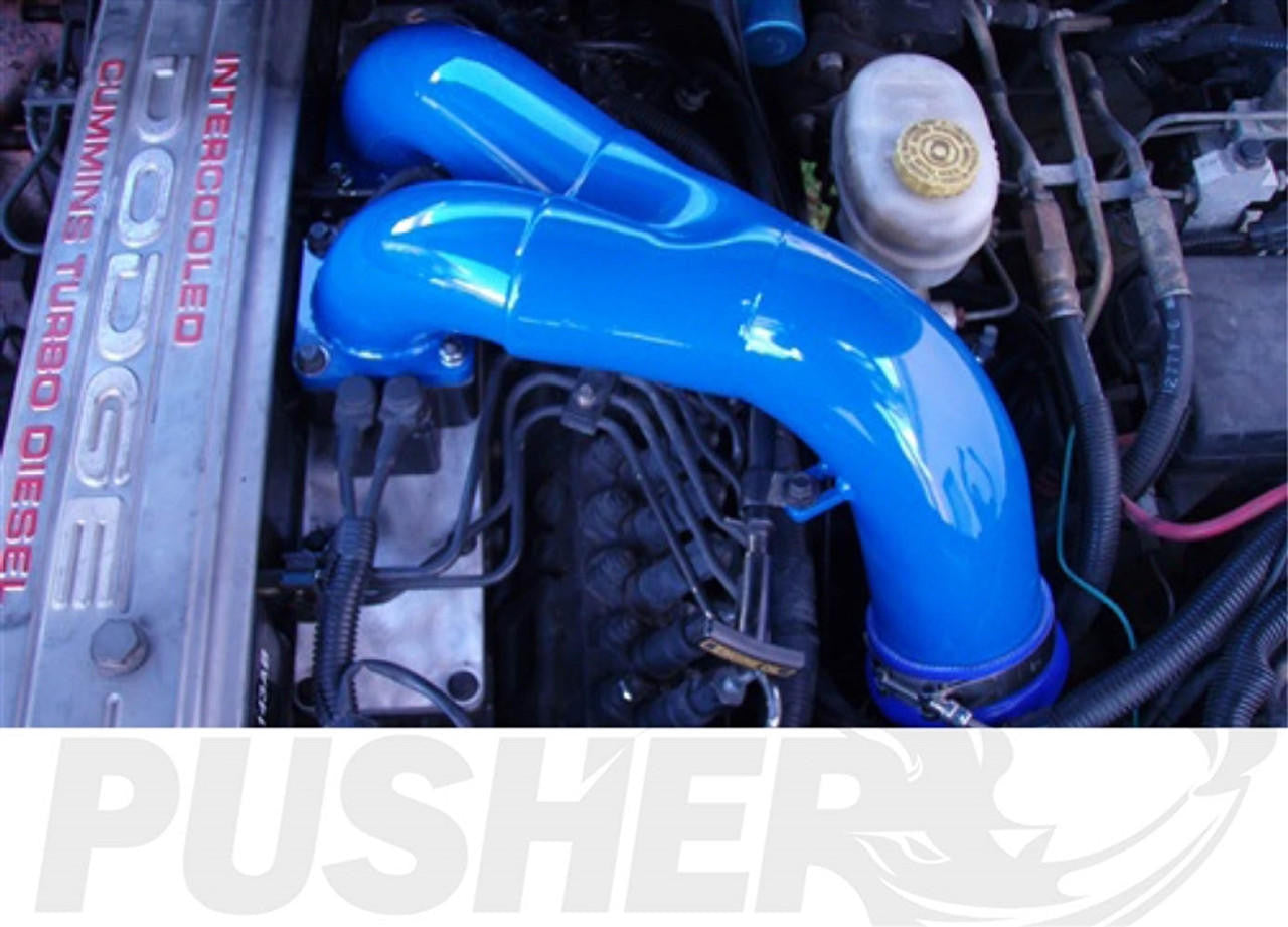 Pusher 3.5" MEGA Twin Intake System 1994-1998 Dodge Cummins 12v - Apollo Off-Road