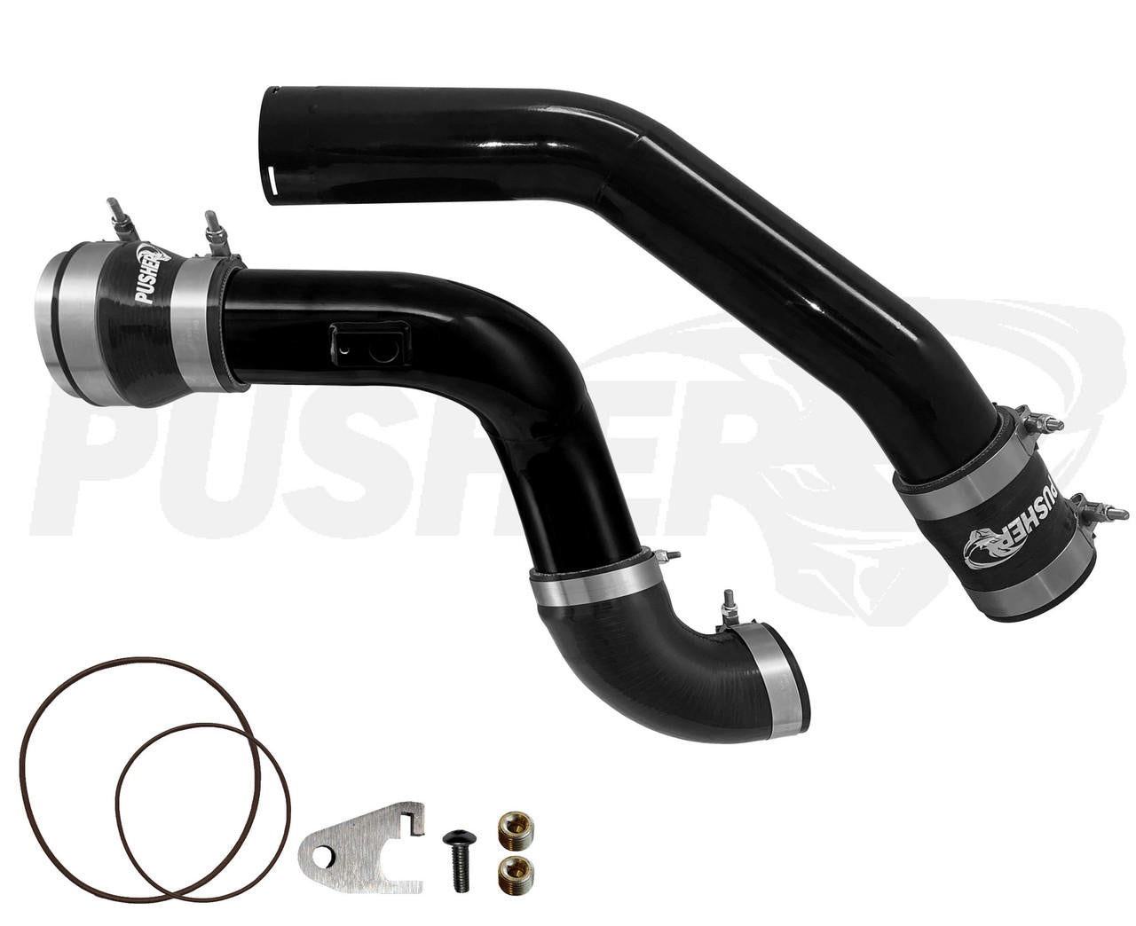 Pusher 3" Hot & Cold Side Charge Tubes for 2011-14 Ford F250-350 6.7L Powerstroke w- Throttle Valve Adapter - Apollo Off-Road