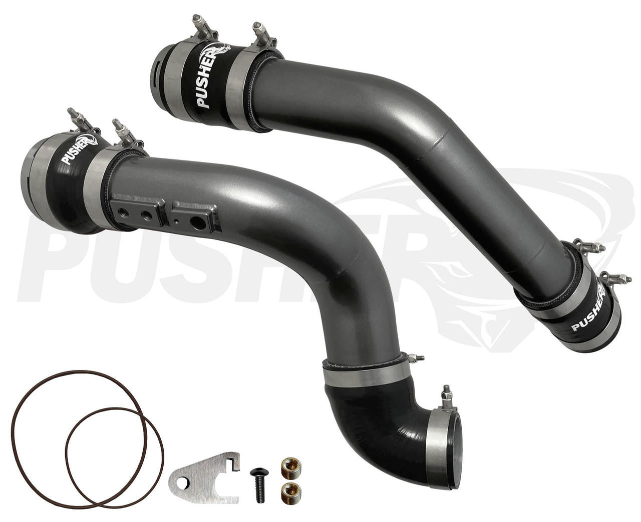 Pusher 3" Hot & Cold Side Charge Tubes for 2011-14 Ford F250-350 6.7L Powerstroke w- Throttle Valve Adapter - Apollo Off-Road