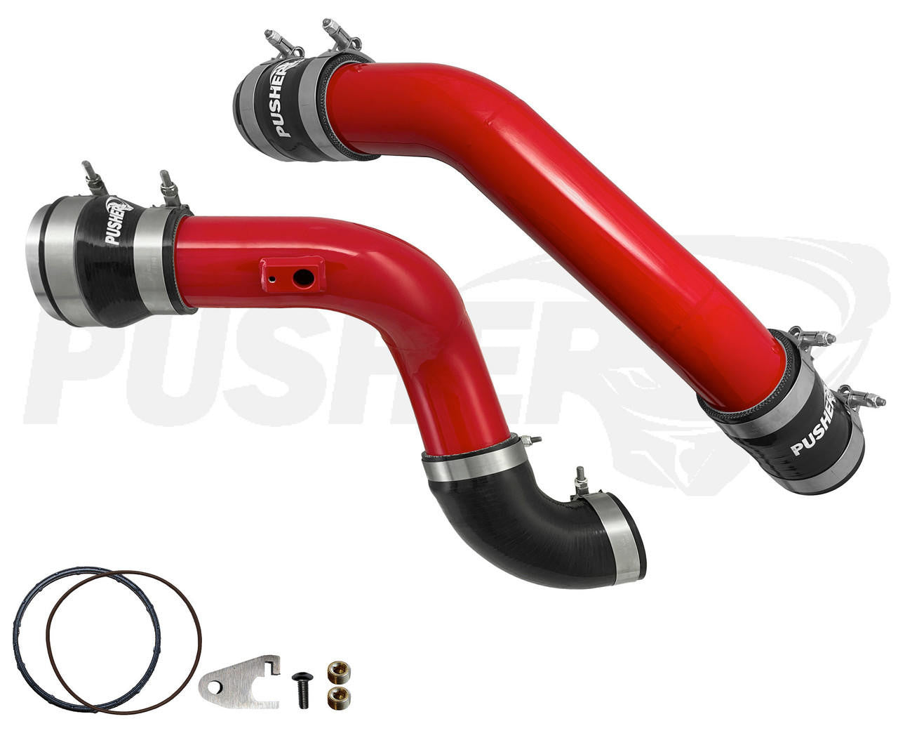 Pusher 3" Hot & Cold Side Charge Tubes for 2015-16 Ford F250-350 6.7L Powerstroke w- Throttle Valve Adapter - Apollo Off-Road