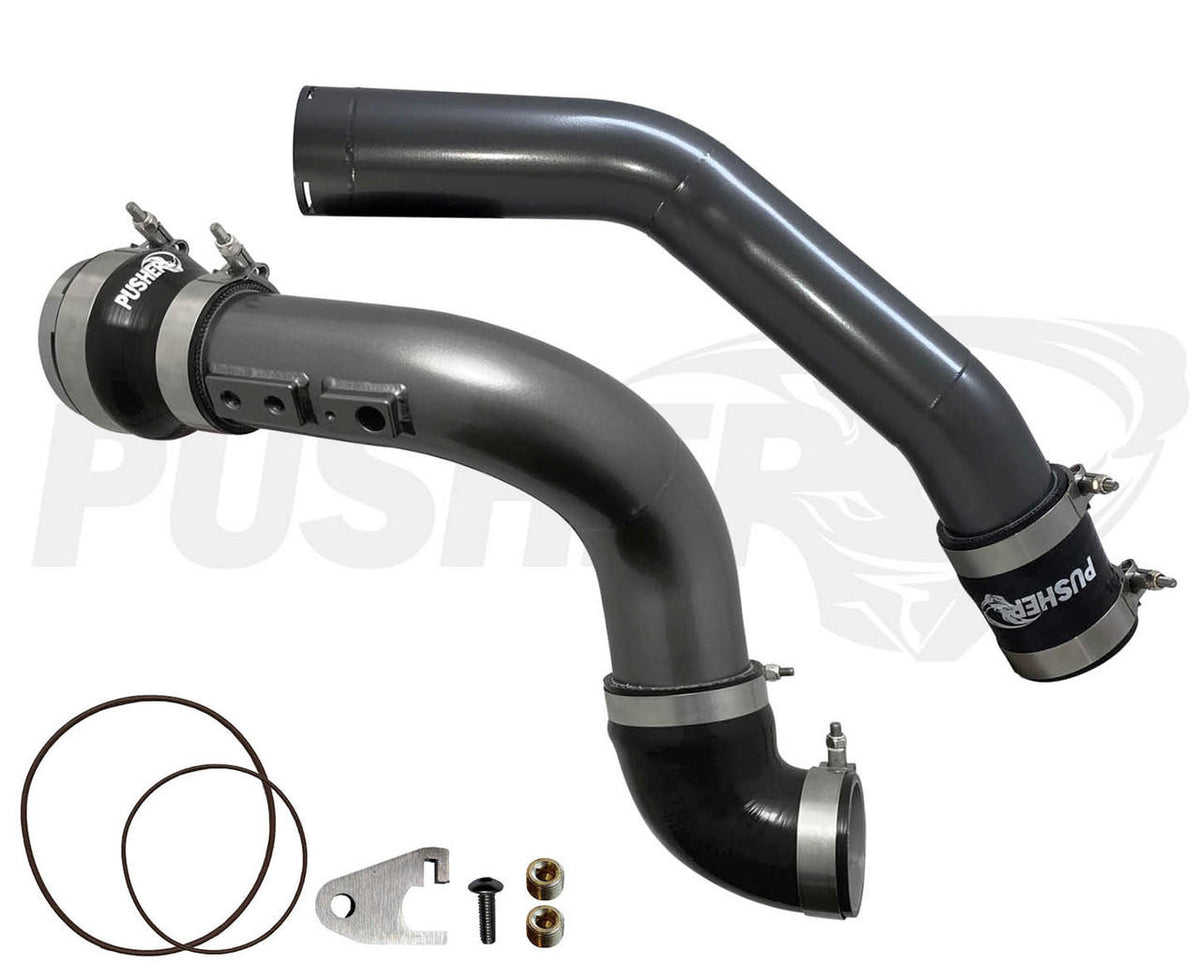 Pusher 3" Hot & Cold Side Charge Tubes for 2017+ Ford F250-350 6.7L Powerstroke w- Throttle Valve Adapter - Apollo Off-Road