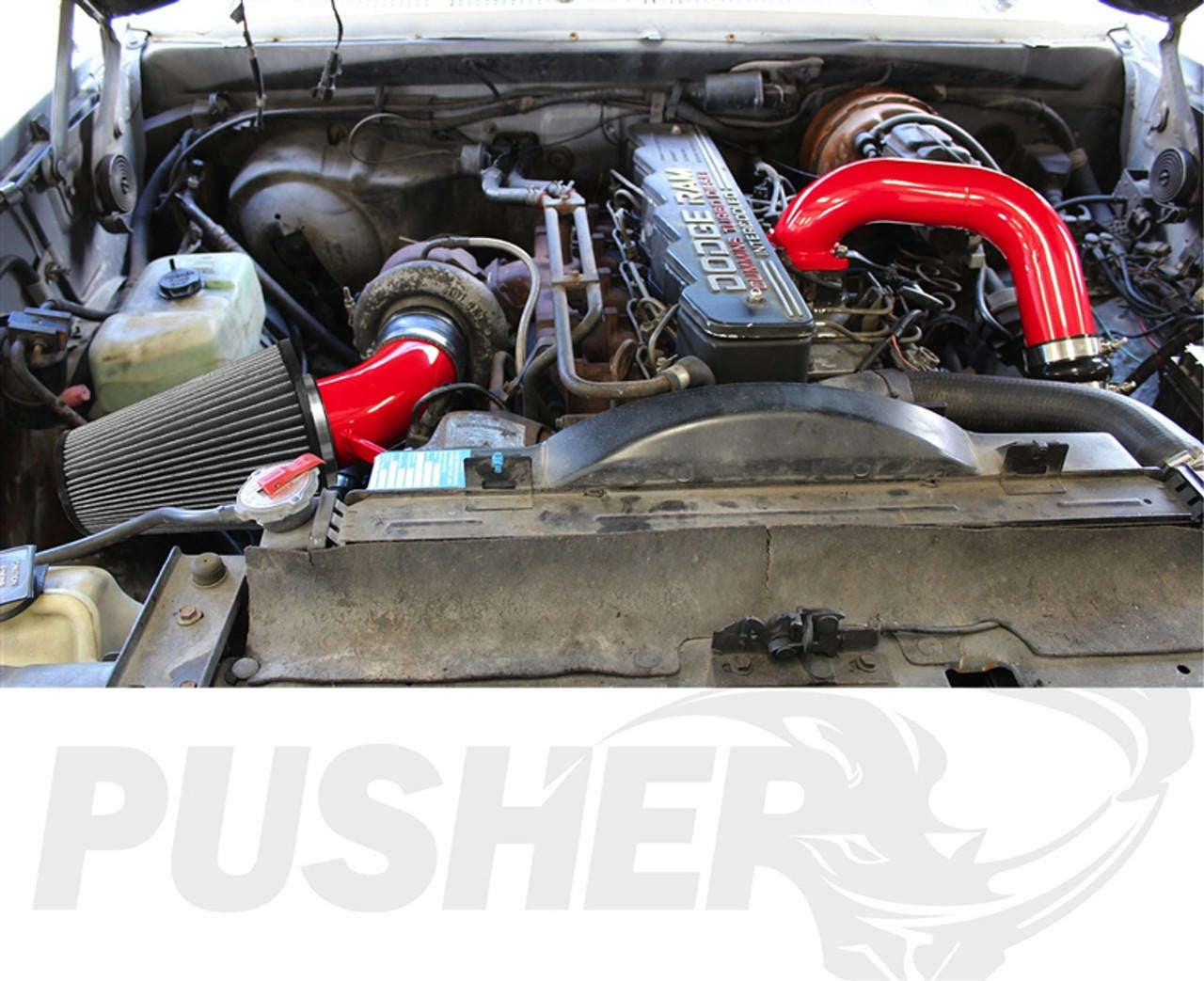 Pusher Front Mount Cold Air Intake System for 1989-1991 Dodge Cummins - Apollo Off-Road