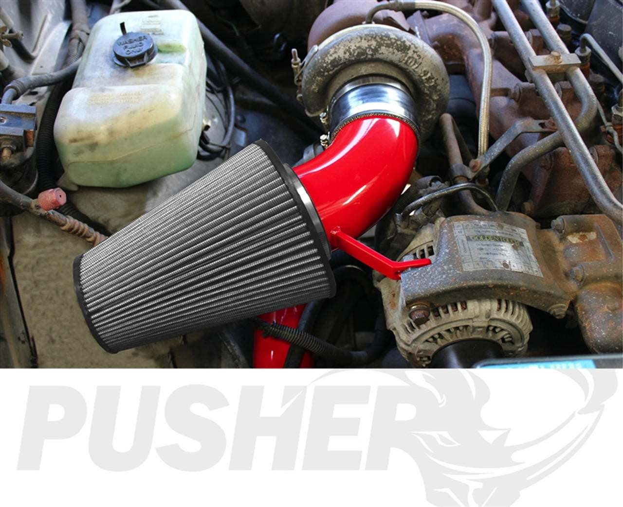 Pusher Front Mount Cold Air Intake System for 1989-1991 Dodge Cummins - Apollo Off-Road