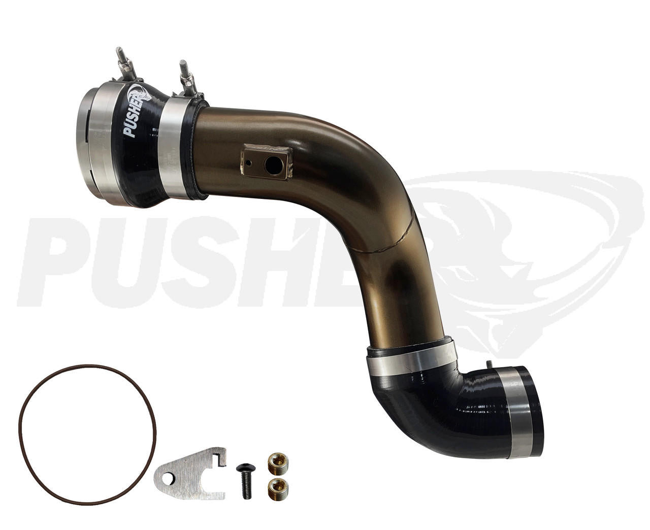 Pusher HD 3" Cold Side Charge Tube for 2017+ Ford F250-350 6.7L Powerstroke w- Throttle Valve Adapter - Apollo Off-Road