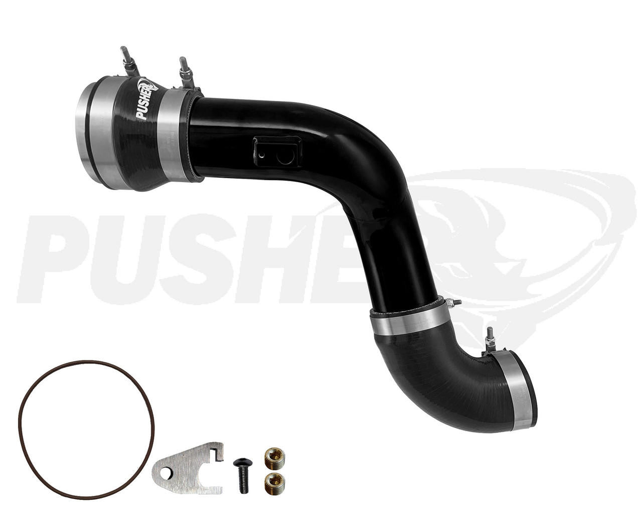 Pusher HD 3" Cold Side Charge Tube for 2017+ Ford F250-350 6.7L Powerstroke w- Throttle Valve Adapter - Apollo Off-Road