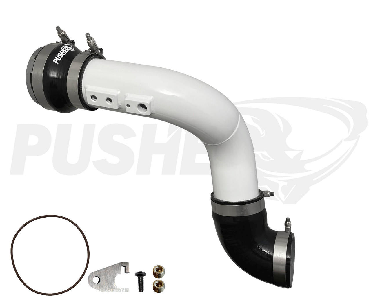 Pusher HD 3" Cold Side Charge Tube for 2017+ Ford F250-350 6.7L Powerstroke w- Throttle Valve Adapter - Apollo Off-Road