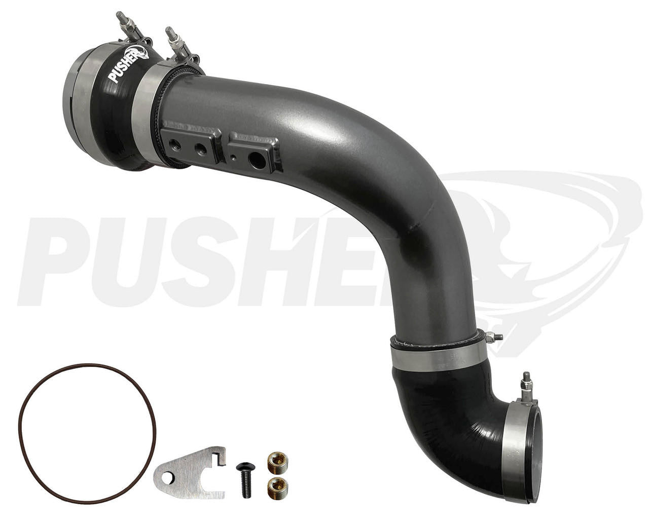 Pusher HD 3" Cold Side Charge Tube for 2017+ Ford F250-350 6.7L Powerstroke w- Throttle Valve Adapter - Apollo Off-Road