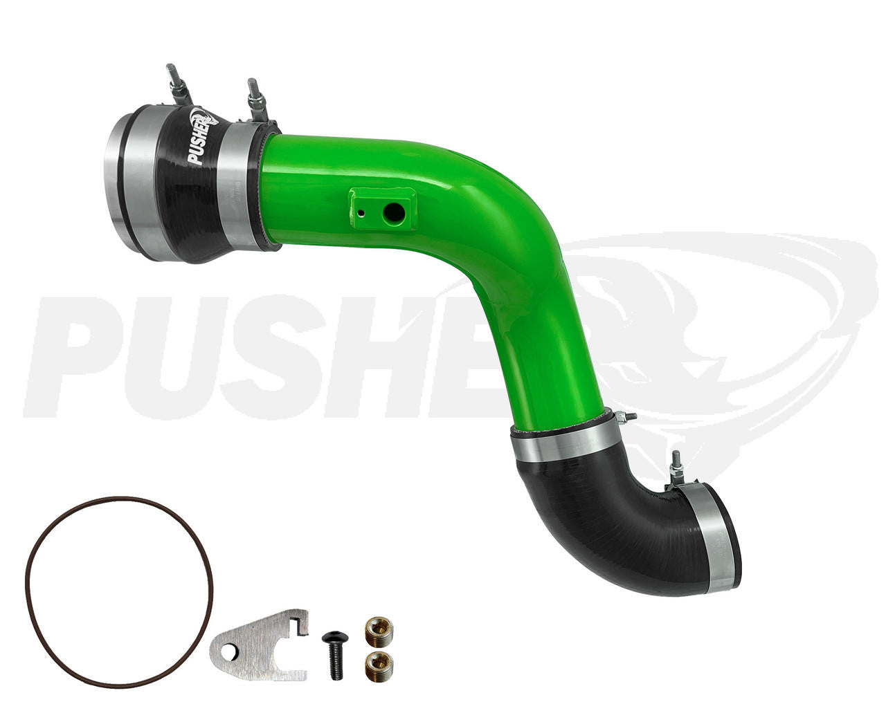 Pusher HD 3" Cold Side Charge Tube for 2017+ Ford F250-350 6.7L Powerstroke w- Throttle Valve Adapter - Apollo Off-Road