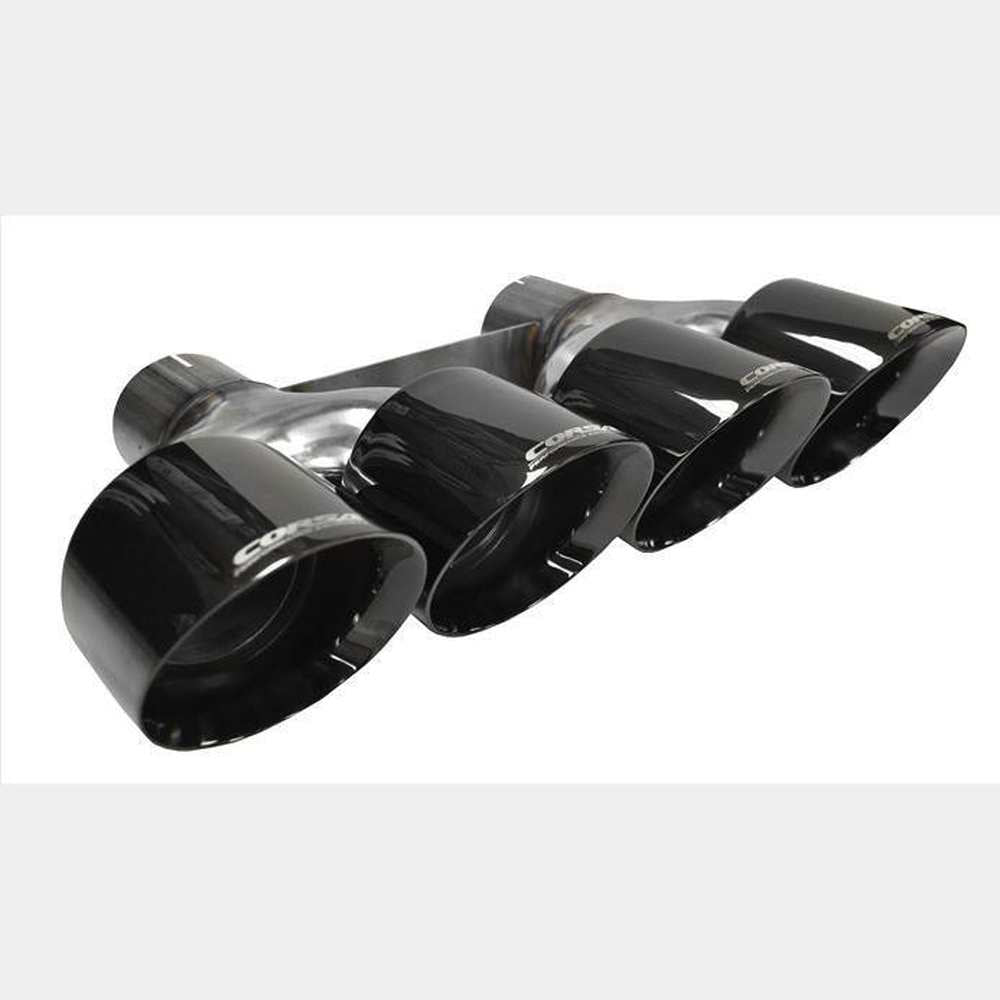 Quad 4.5 Inch Black Pro-Series Tip Kit Clamps Included For Corsa C7 Exhaust Only Stainless Steel - Apollo Off-Road