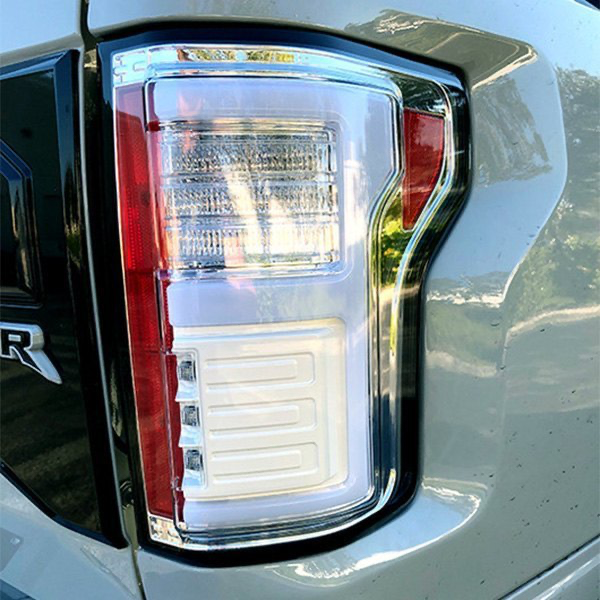 RECON Ford F150 15-20 & Raptor 17-20 (Replaces OEM LED Style Tail Lights w Blind Spot Warning System) OLED Tail Lights Clear Lens - Apollo Off-Road