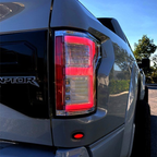 RECON Ford F150 15-20 & Raptor 17-20 (Replaces OEM LED Style Tail Lights w Blind Spot Warning System) OLED Tail Lights Clear Lens - Apollo Off-Road