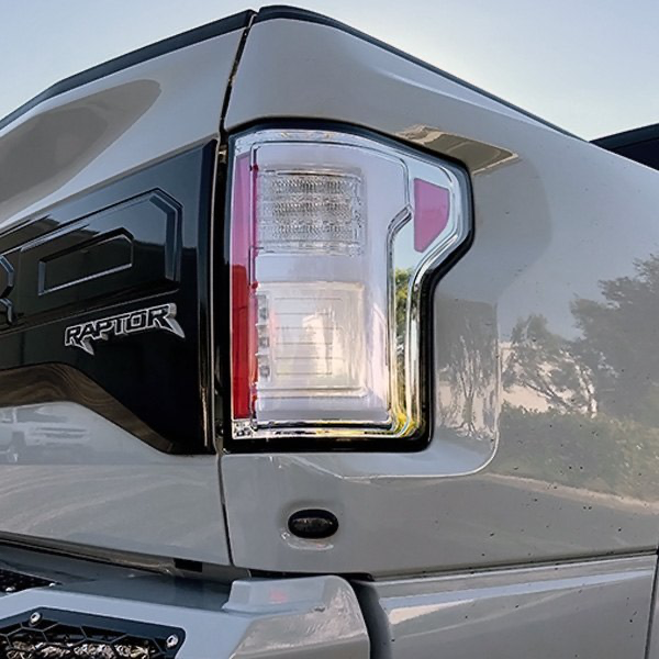 RECON Ford F150 15-20 & Raptor 17-20 (Replaces OEM LED Style Tail Lights w Blind Spot Warning System) OLED Tail Lights Clear Lens - Apollo Off-Road
