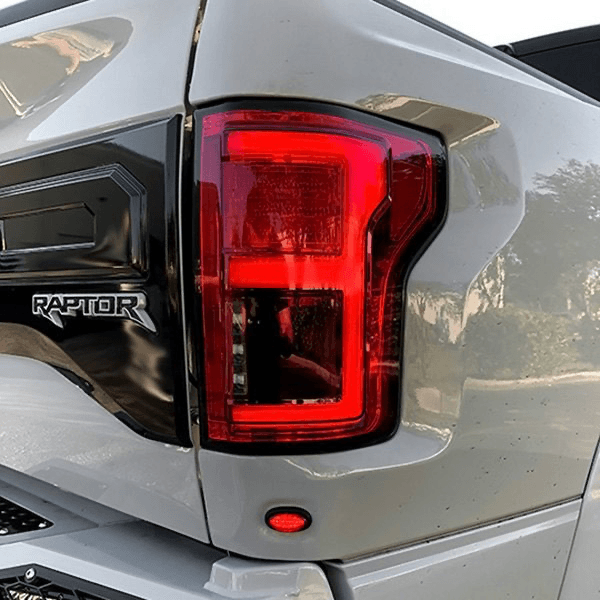 RECON Ford F150 15-20 & Raptor 17-20 (Replaces OEM LED Style Tail Lights w Blind Spot Warning System) OLED Tail Lights Red Lens - Apollo Off-Road