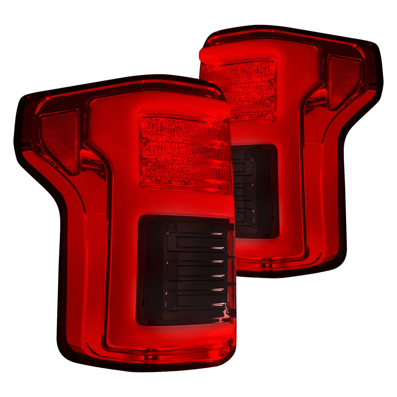 RECON Ford F150 15-20 & Raptor 17-20 (Replaces OEM LED Style Tail Lights w Blind Spot Warning System) OLED Tail Lights Red Lens - Apollo Off-Road