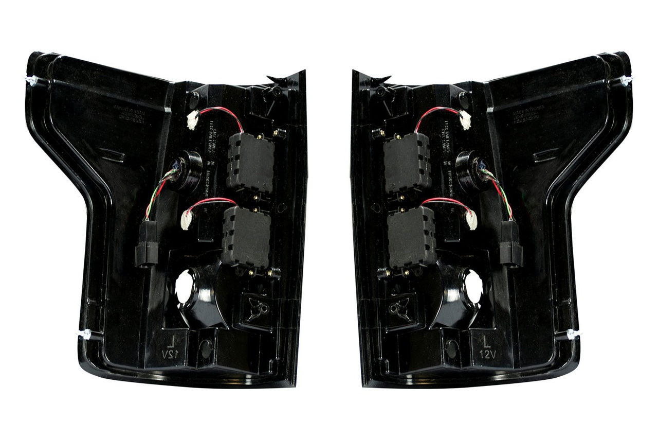 RECON Ford F150 15-20 & Raptor 17-20 (Replaces OEM LED Style Tail Lights w Blind Spot Warning System) OLED Tail Lights Red Smoked Lens - Apollo Off-Road