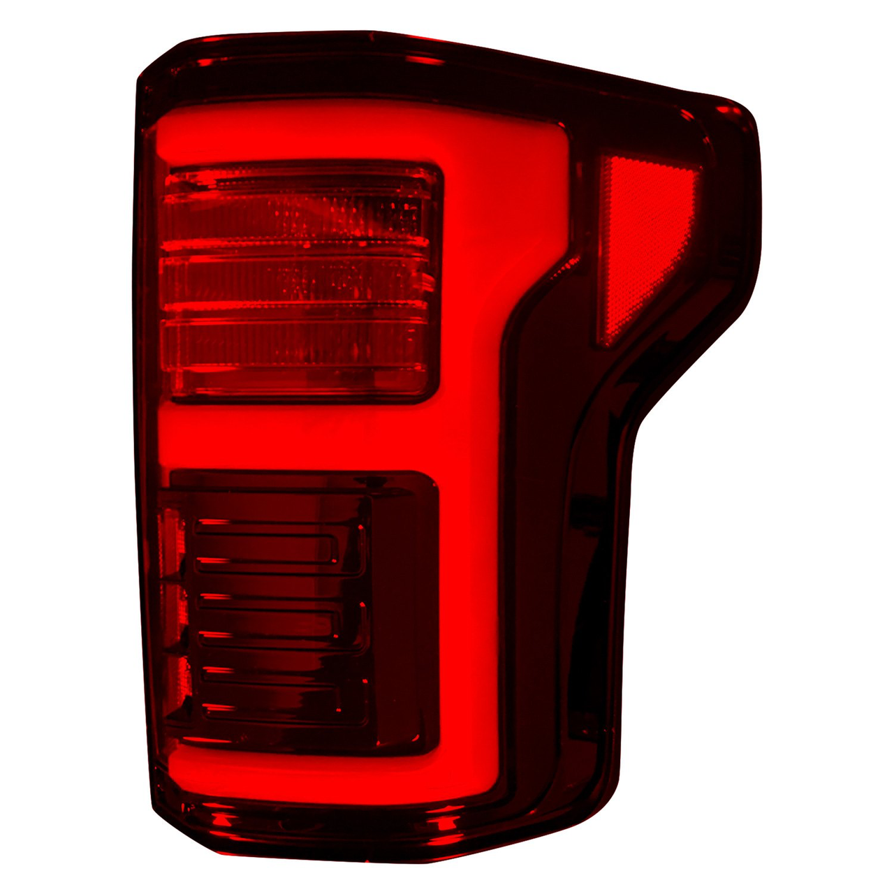 RECON Ford F150 15-20 & Raptor 17-20 (Replaces OEM LED Style Tail Lights w Blind Spot Warning System) OLED Tail Lights Red Smoked Lens - Apollo Off-Road