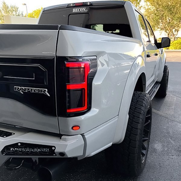 RECON Ford F150 15-20 & Raptor 17-20 (Replaces OEM LED Style Tail Lights w Blind Spot Warning System) OLED Tail Lights Smoked Lens - Apollo Off-Road