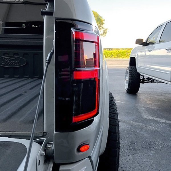 RECON Ford F150 15-20 & Raptor 17-20 (Replaces OEM LED Style Tail Lights w Blind Spot Warning System) OLED Tail Lights Smoked Lens - Apollo Off-Road