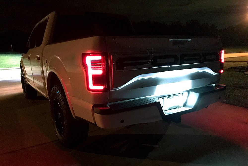 RECON Ford F150 15-20 & Raptor 17-20 (Replaces OEM LED Style Tail Lights w Blind Spot Warning System) OLED Tail Lights Smoked Lens - Apollo Off-Road
