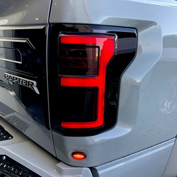 RECON Ford F150 15-20 & Raptor 17-20 (Replaces OEM LED Style Tail Lights w Blind Spot Warning System) OLED Tail Lights Smoked Lens - Apollo Off-Road
