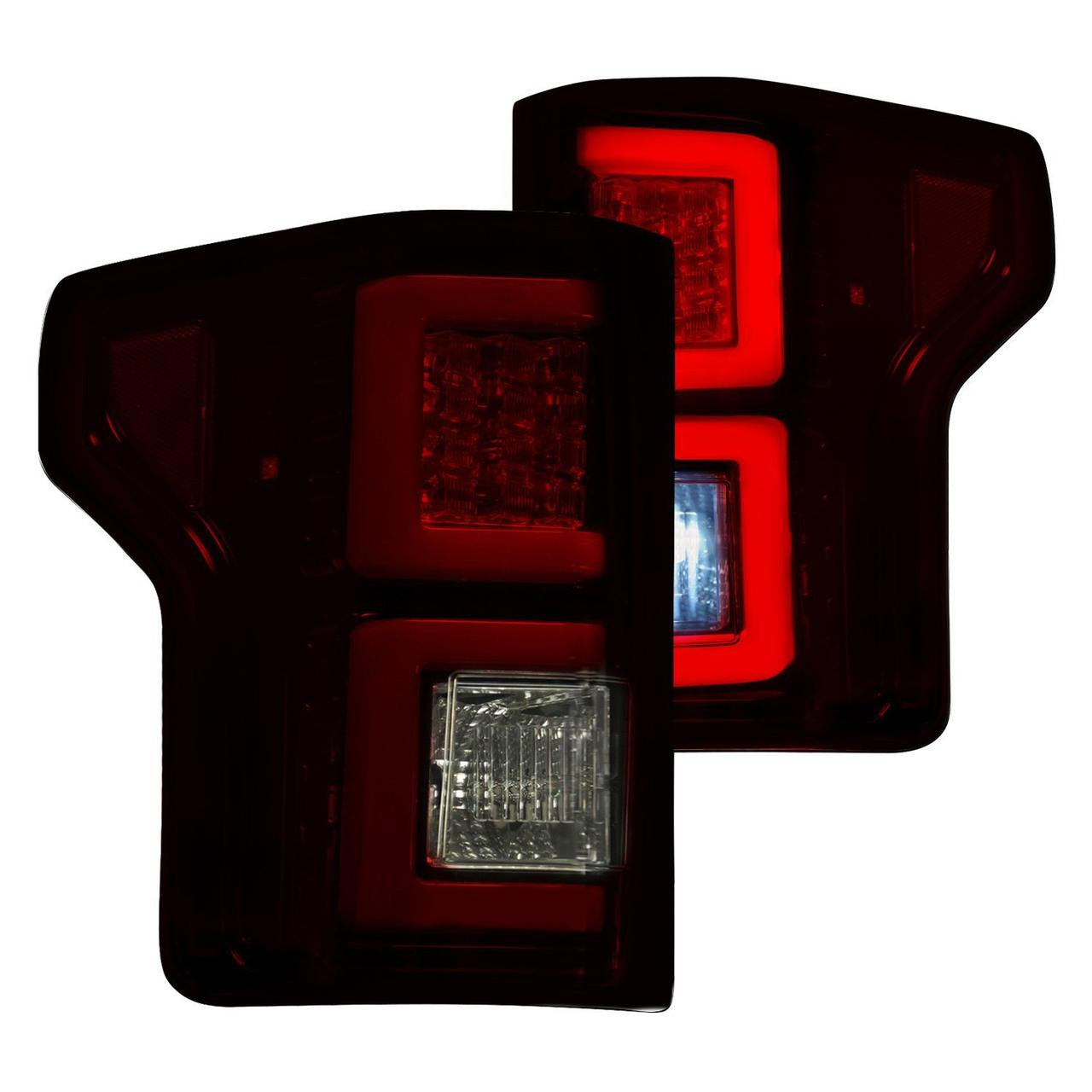 RECON Ford F150 18-20 (Replaces OEM Halogen Style Tail Lights) LED Tail Lights Dark Red Smoked Lens - Apollo Off-Road