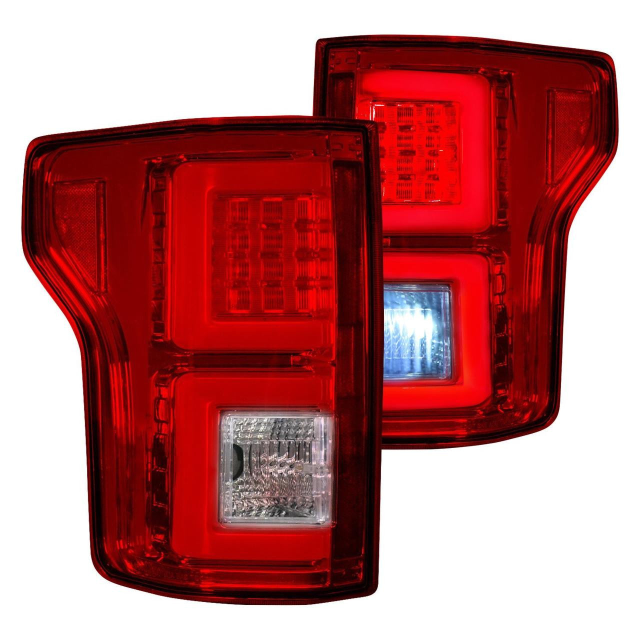 RECON Ford F150 18-20 (Replaces OEM Halogen Style Tail Lights) LED Tail Lights Red Lens - Apollo Off-Road