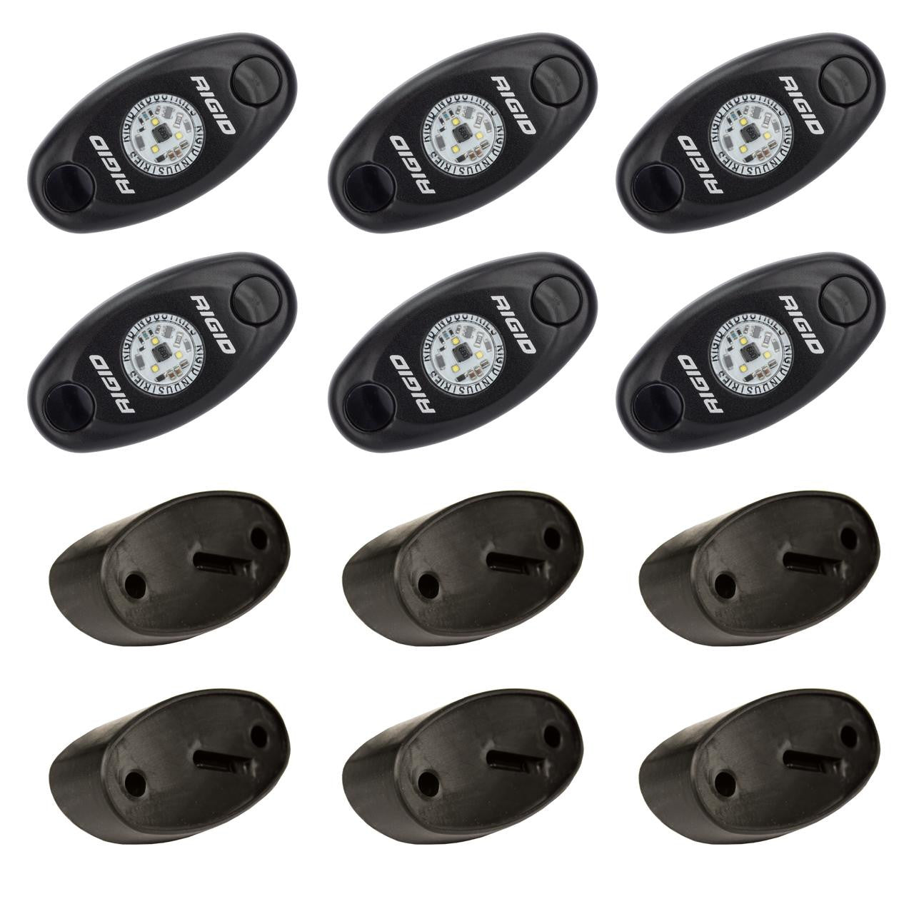 RIGID Industries A-Series LED Universal Rock Light Kit, High Power Blue, Set Of 6 - Apollo Off-Road