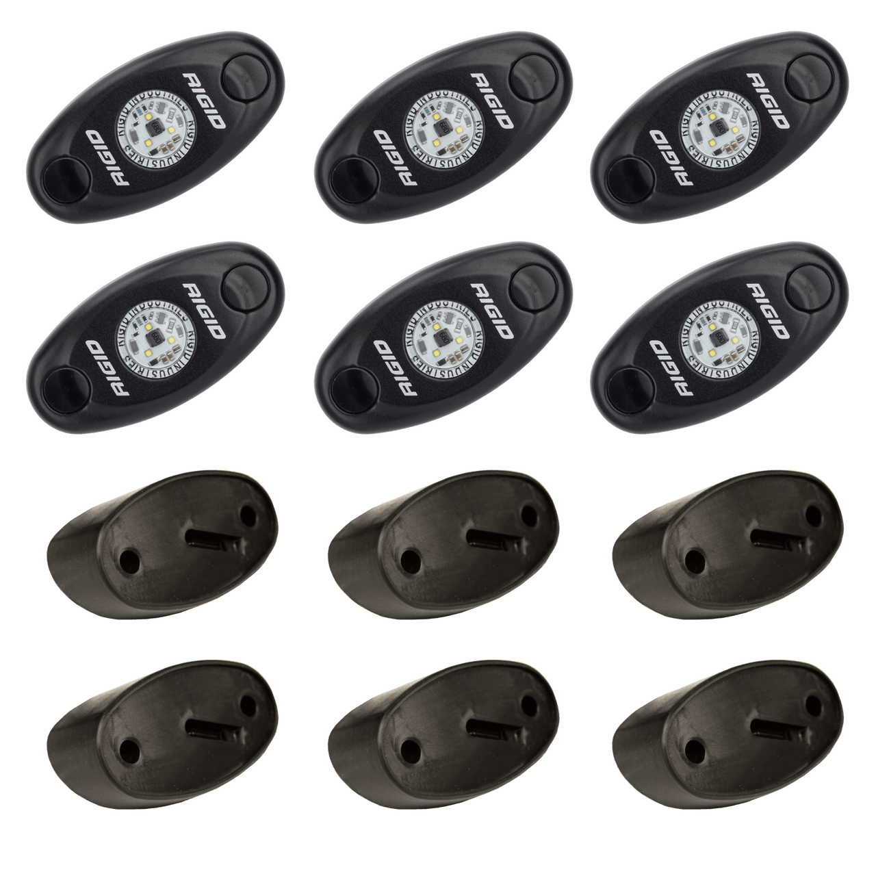 RIGID Industries A-Series LED Universal Rock Light Kit, High Power Cool White, Set Of 6 - Apollo Off-Road