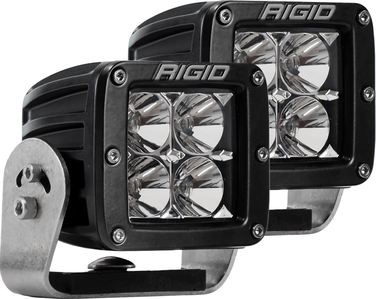 RIGID Industries D-Series PRO LED Light, Flood Optic, Heavy Duty, Black Housing, Pair - Apollo Off-Road