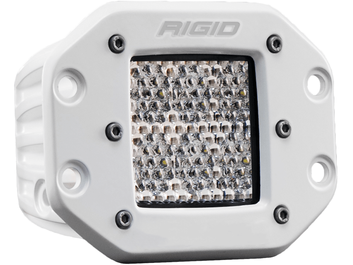 RIGID Industries D-Series PRO Light, Flood Diffused, Flush Mount, White Housing, Single - Apollo Off-Road