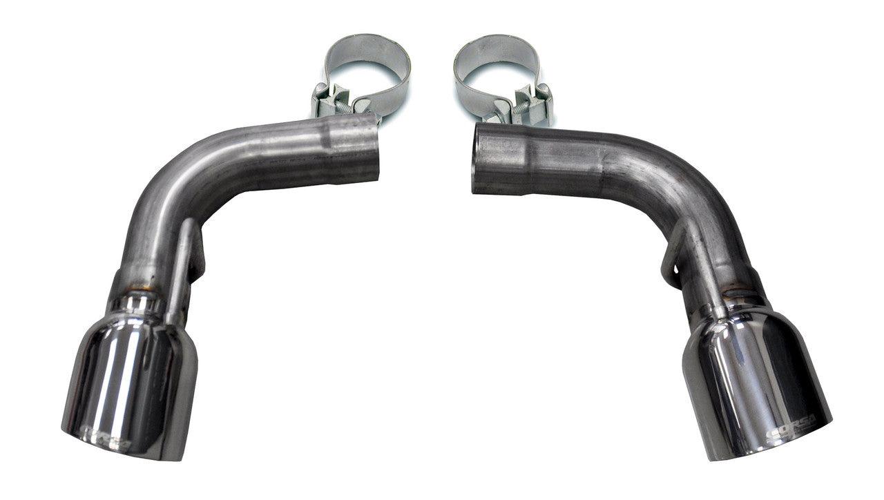 Two Single 4.5 Inch Polished Tips Clamps Included Dual Rear Exit For Corsa Camaro SS Exhaust Only Stainless Steel - Apollo Off-Road